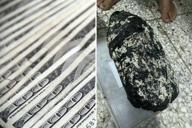 Um pescador da Ilha das Orquídeas, em Taiwan, trouxe à superfície um pedaço de 'vômito de baleia' no valor de US$ 200 mil — o equivalente a R$ 1,1 milhão