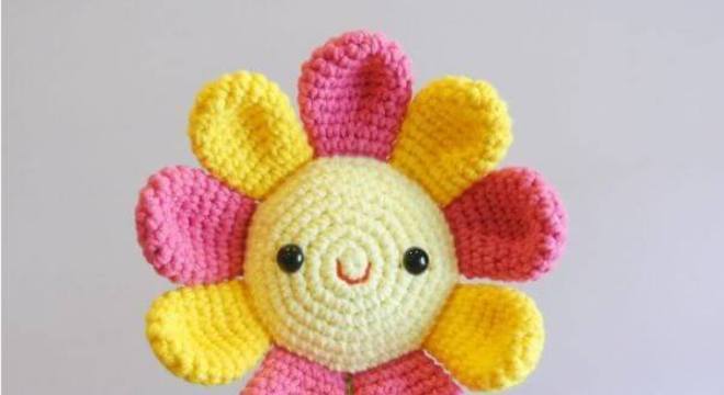 Peso de porta de crochê com flor para cozinha