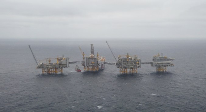Plataformas de petróleo da Equinor no mar do Norte, Noruega