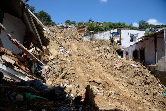 Morro da Oficina, em Petrópolis, local mais atingido por uma enchente em 2022