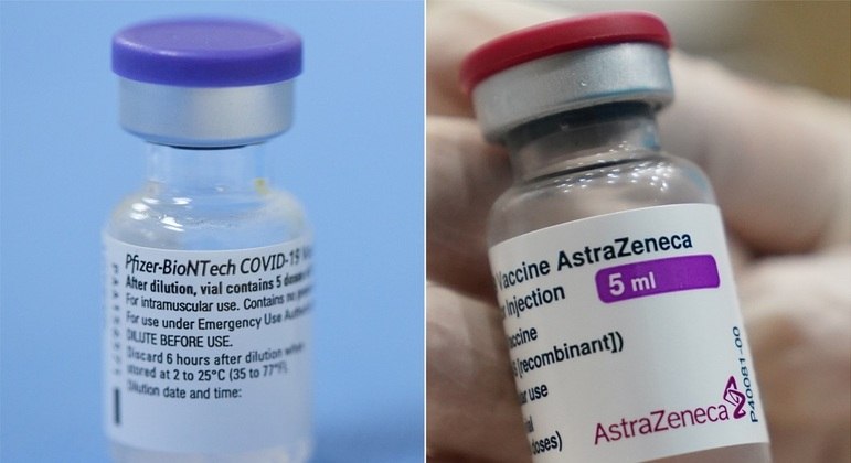 As vacinas da Pfizer e da AstraZeneca estão sendo aplicadas no Brasil