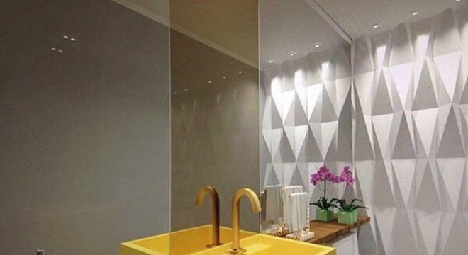 Pia de porcelanato esculpida amarela