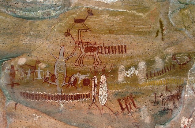  Pictogramas em gruta na Serra da Capivara, Piauí