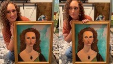 Mulher recebe pintura com retrato idêntico a ela, encontrada a quase 1.000 km de onde mora
