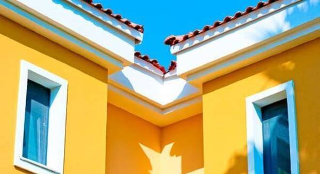 Pinturas de casas amarela