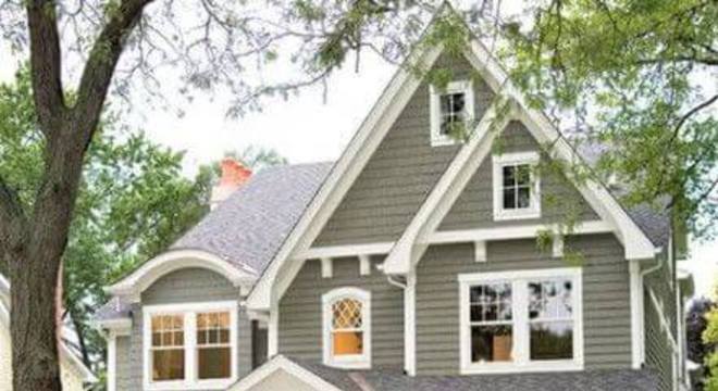 Pinturas de casas cinza e branca