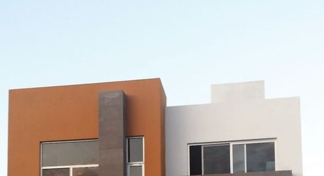 Pinturas de casas com laranja e marrom