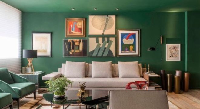 Pinturas de casas em tons de verde