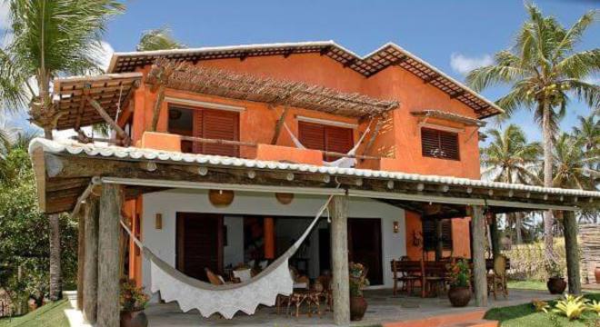 Pinturas de casas laranja para casa no campo