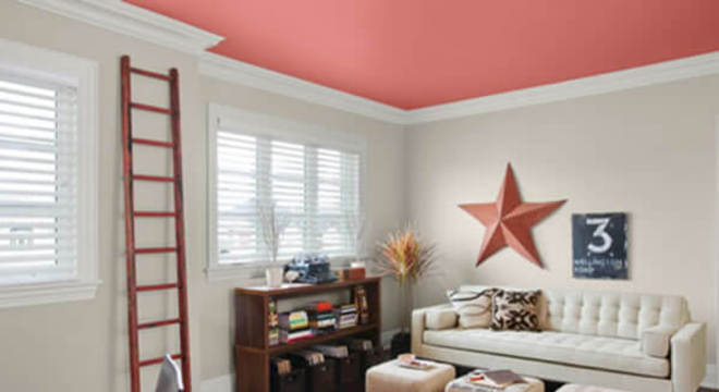 Pinturas de casas por dentro com teto colorido