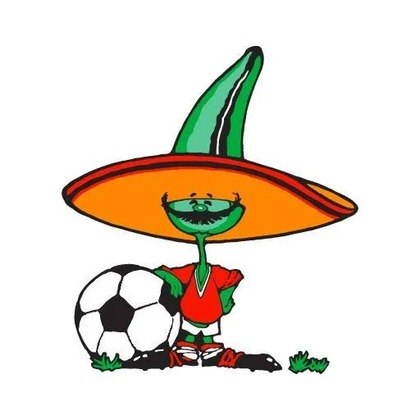 Pique - México - 1986Em 1986, o México sediou uma Copa pela segunda vez. Pique, uma pimenta, foi desenhada pensando no item tradicional da culinária mexicana