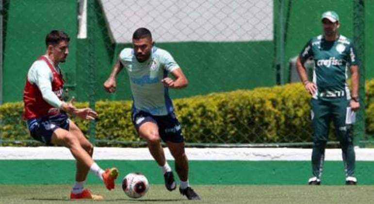 Piquerez e Bruno Tabata - Treino Palmeiras