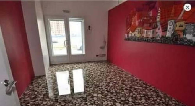 Piso 3D imitando pedras aplicado em um dos ambientes da casa