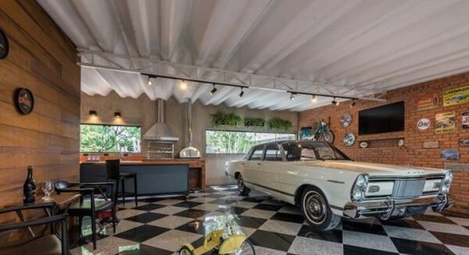 Piso para garagem com revestimento de porcelanato