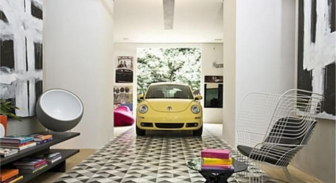 Piso para garagem com revestimento emborrachado