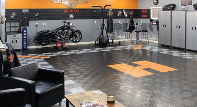 Piso para garagem com superfície emborrachada