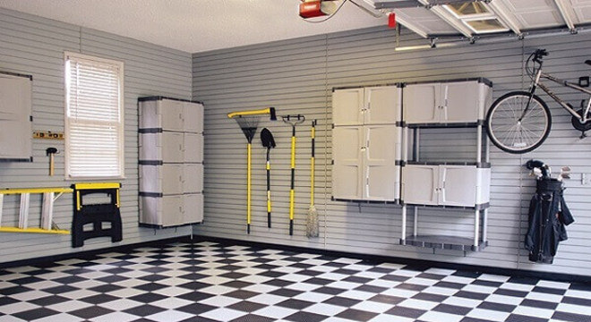 Piso para garagem com textura emborrachada nas corres branco e preto