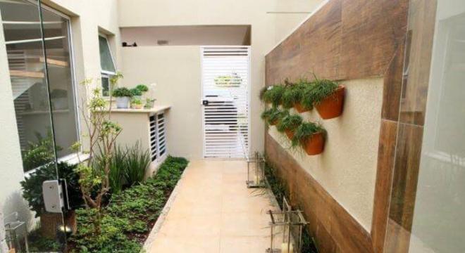 Piso para quintal na área externa com paisagismo