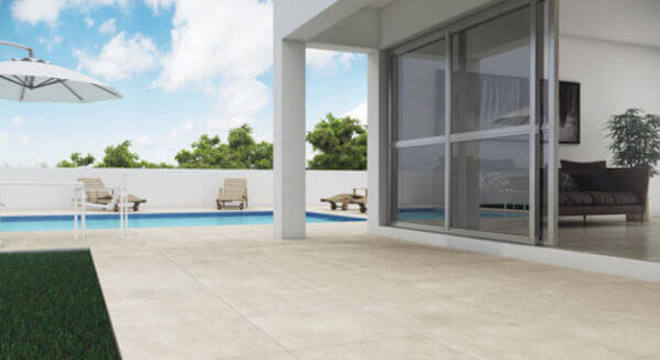 Piso para quintal na área externa com piscina