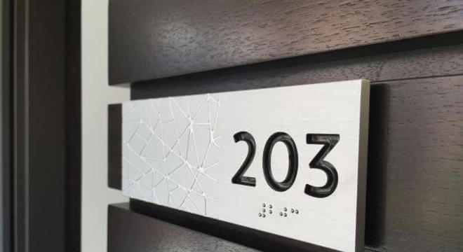 Placa de números para casa em inox