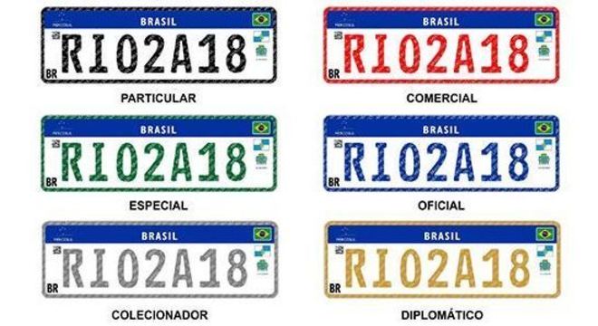 Novas placas têm o tipo de veículo identificado pela cor da fonte