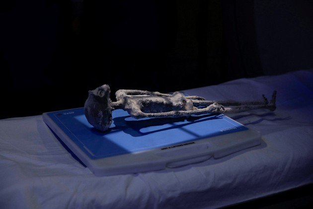 Um corpo fossilizado que foi chamado por governantes do México de 