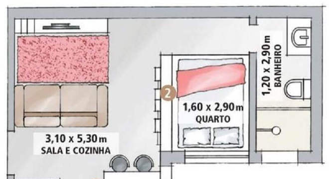 planta de casa pequena em l 