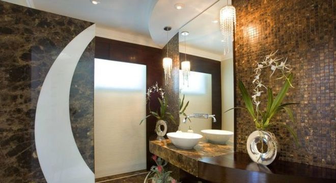 Plantas para apartamento - lavabo com plantas 