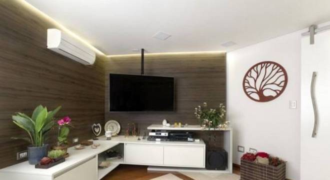 plantas para apartamento - sala moderna com porta de correr