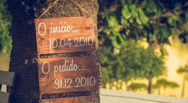 Plaquinhas informativas de casamento