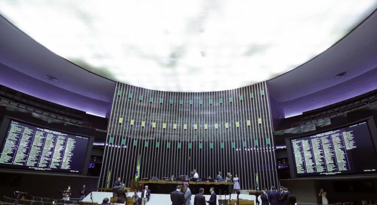 Plenário da Câmara dos Deputados, durante Sessão Deliberativa Extraordinária semipresencial
