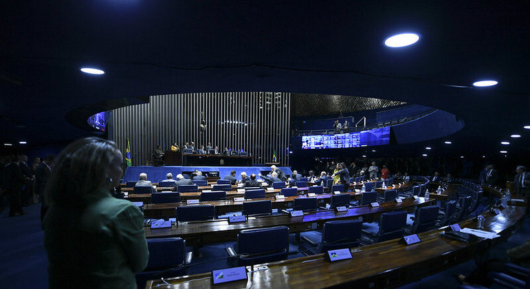 Plenário do Senado Federal durante sessão deliberativa ordinária semipresencial, em 10 de janeiro