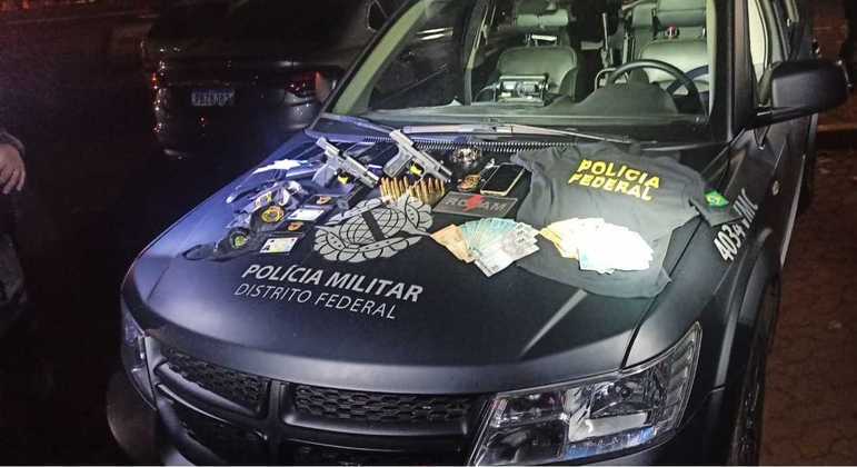Material apreendido pela Polícia Militar com os suspeitos