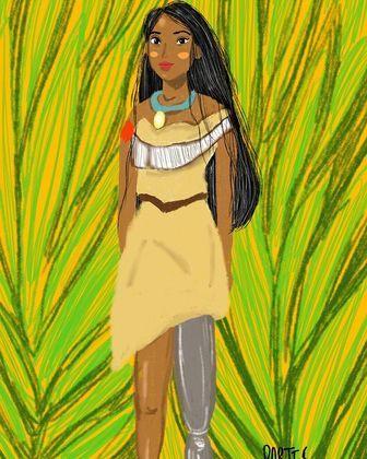 Pocahontas também tem uma prótese na perna direita