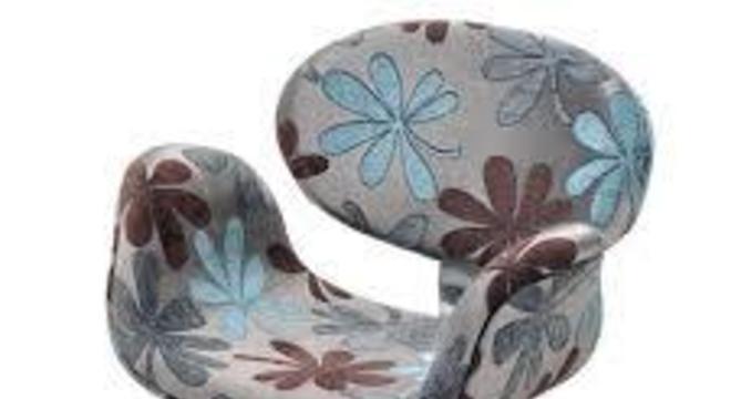 Poltrona tulipa giratória e floral para escritório