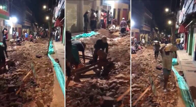 Multidão destrói rua na Colômbia após boatos de que local estaria repleto  de ouro - Notícias - R7 Internacional