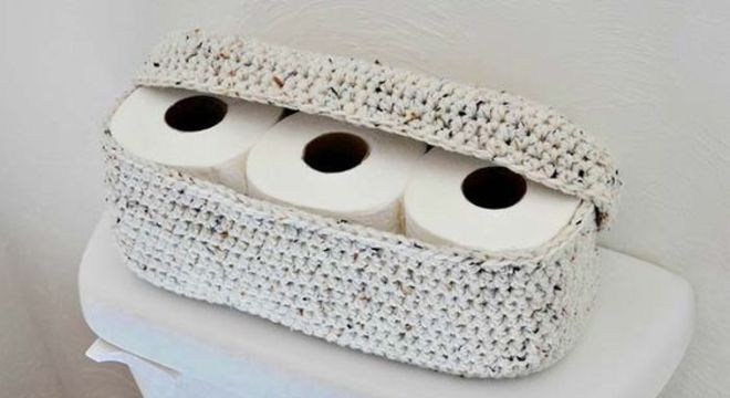 porta papel higiênico de crochê