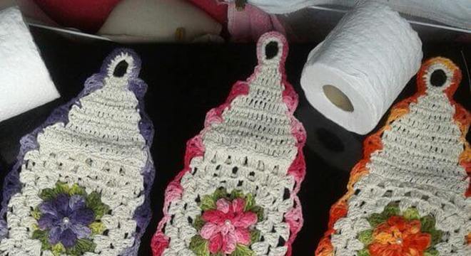 porta papel higiênico de crochê