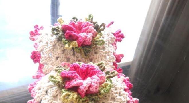 porta papel higiênico de crochê