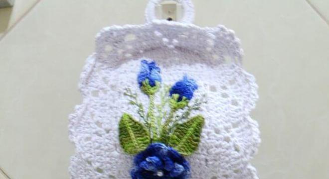 porta papel higiênico de crochê