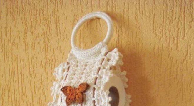 porta papel higiênico de crochê