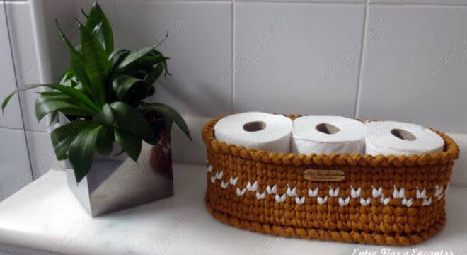 porta papel higiênico de crochê