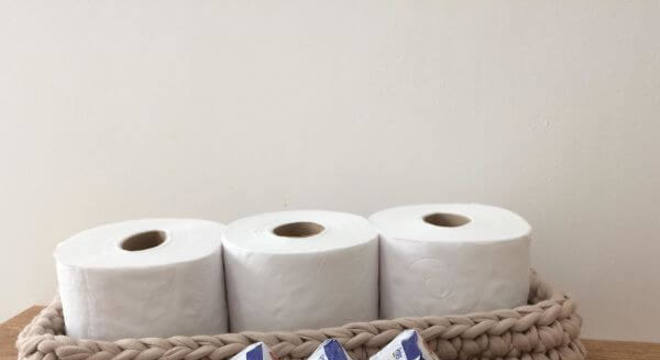 Porta papel higiênico de crochê 
