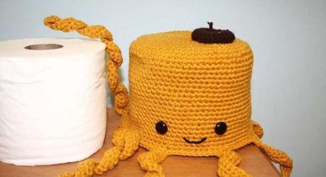 porta papel higiênico de crochê
