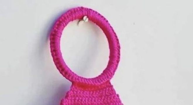 porta papel higiênico de crochê pink 