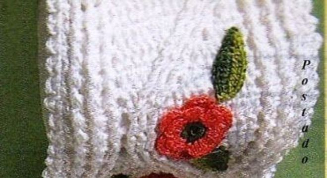 Porta papel higiênico de crochê simples