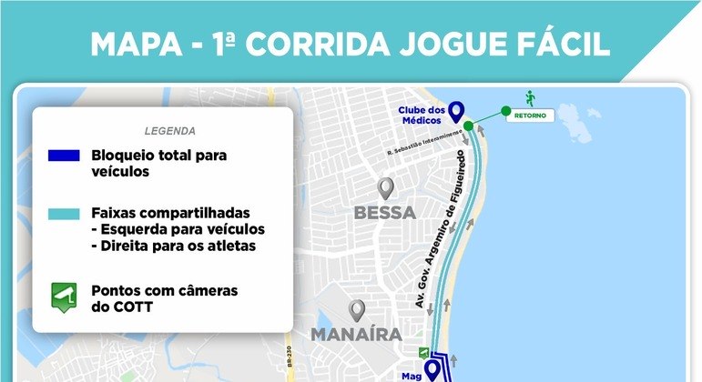 Corrida tem bloqueios e mudanças no trânsito em bairros de João Pessoa;  confira esquema - Cidades - R7 Portal Correio