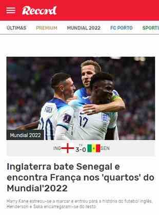 Portugal está na chave de Inglaterra e França, podendo encontrar uma das duas seleções na fase semifinal. Por isso, o duelo de quartas entre França e Inglaterra já foi destacado pelo jornal 'Record'.