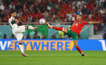 Portugal melhor no jogo, mas Marrocos também ataca