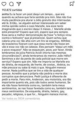O post de Anitta